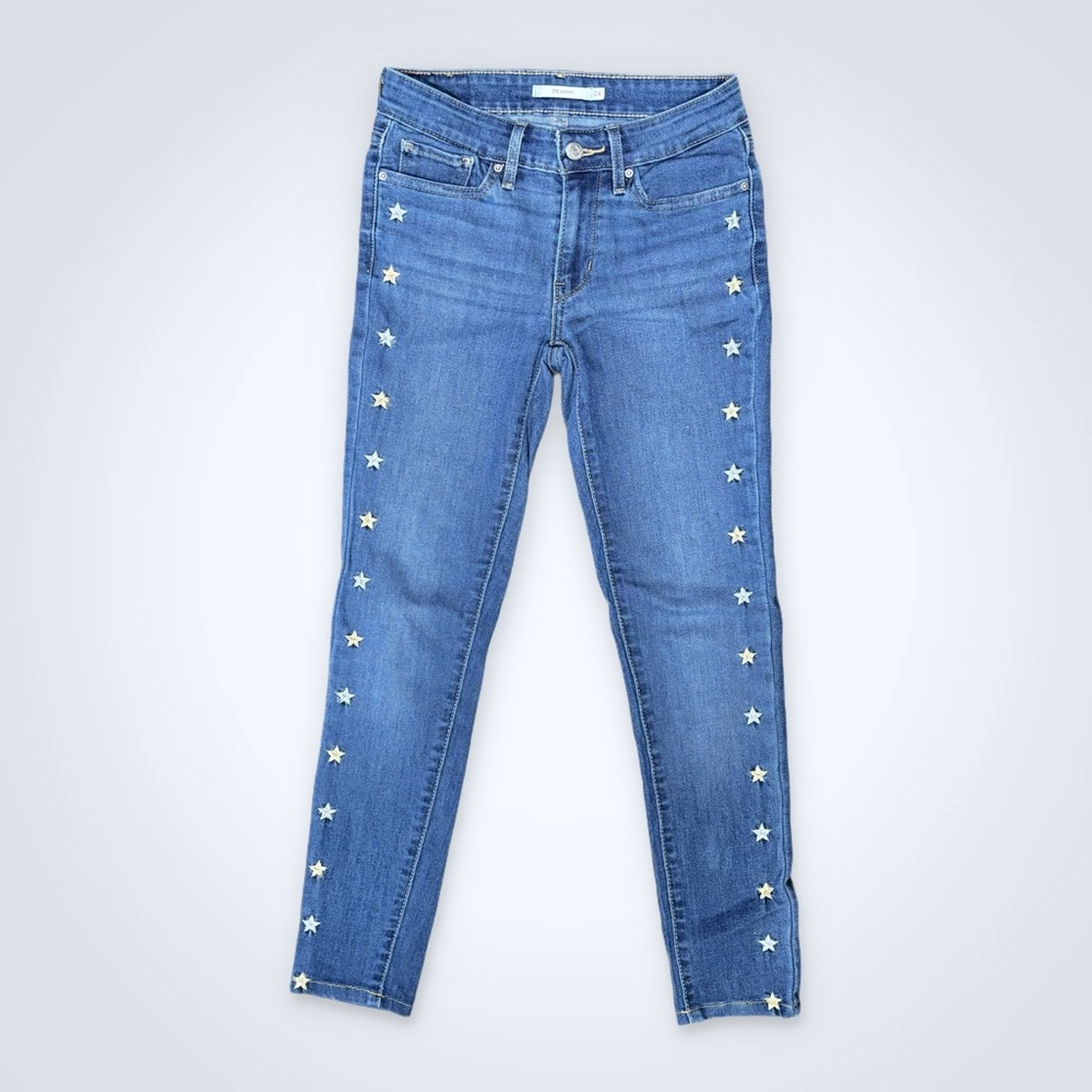 711 Embroidered Star Skinny Jeans Vintage Levi’s W24 L30